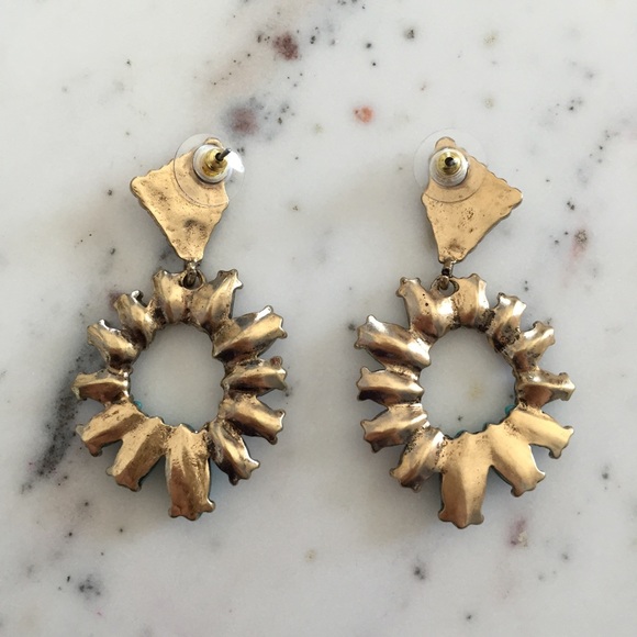 "Irina" Earrings || Blue & Clear Crystal Statement - Picture 3 of 10