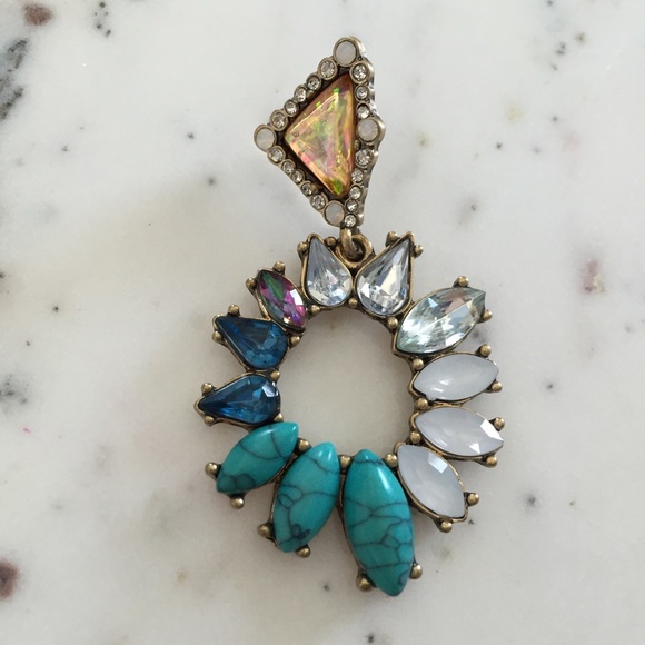 "Irina" Earrings || Blue & Clear Crystal Statement - Picture 5 of 10