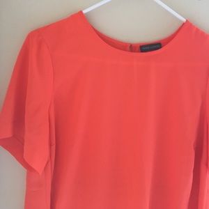 Vince Camuto Orange High Low Silky Top
