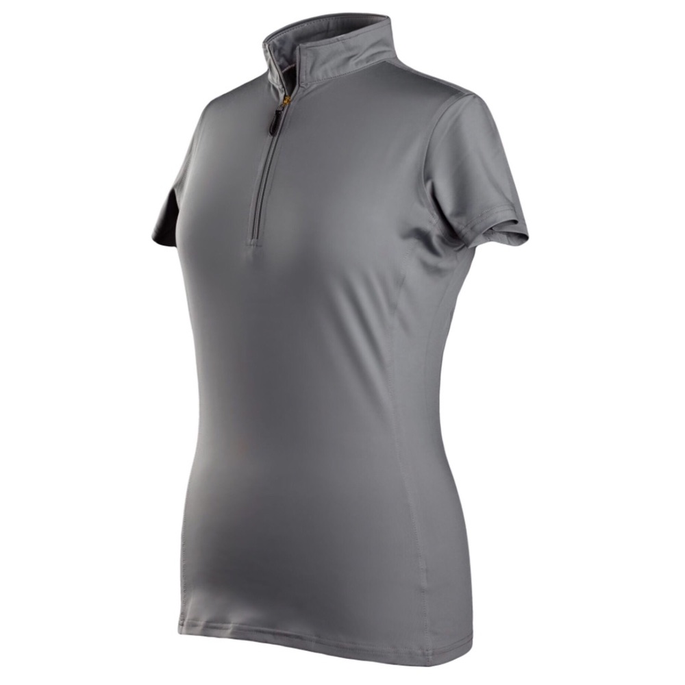 Coates Golf Polo - Pewter Gray Zipper Trim
