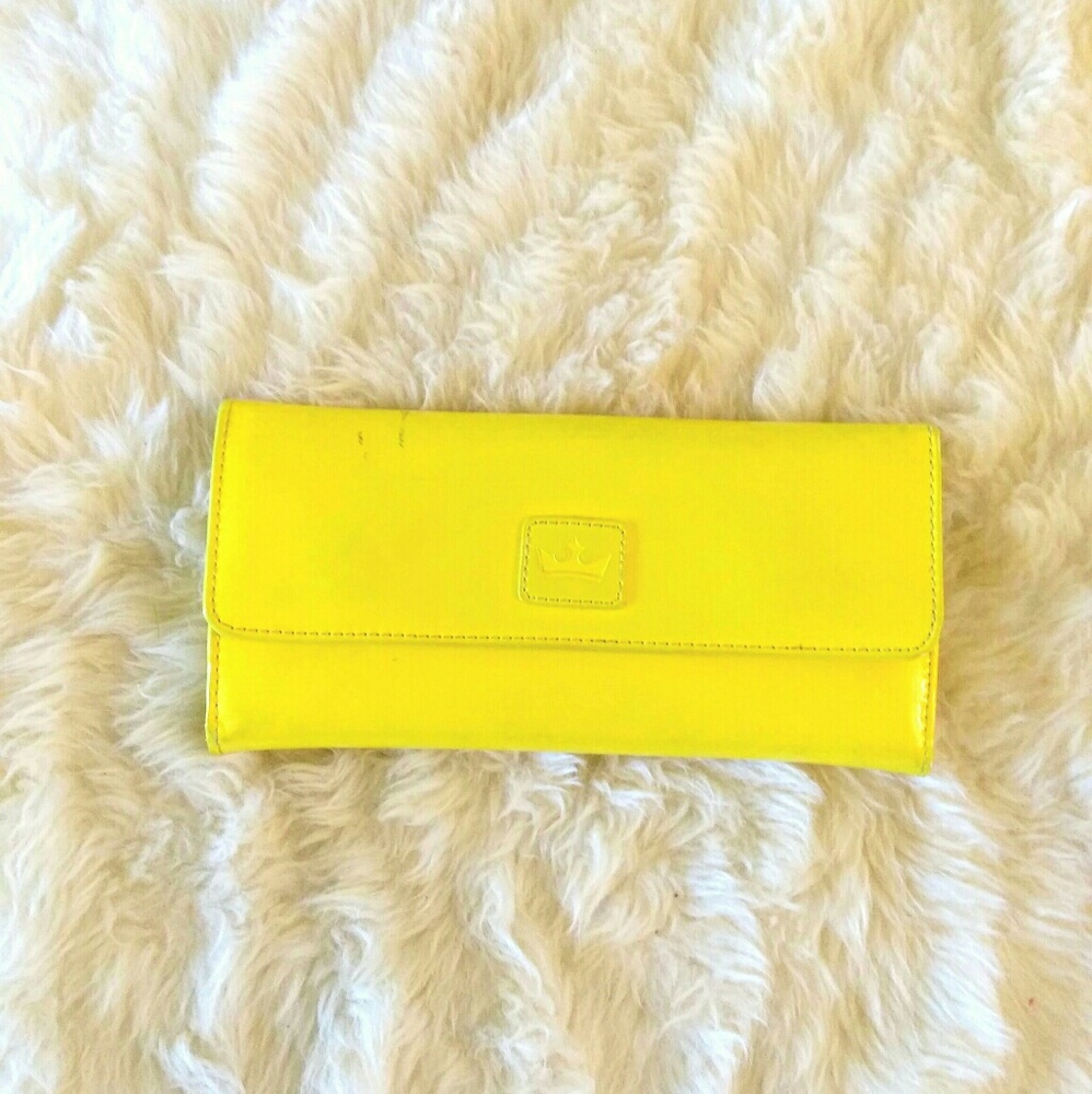 Yellow Billfold with tie dye interior!
