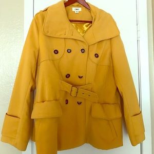 Mustard pea coat