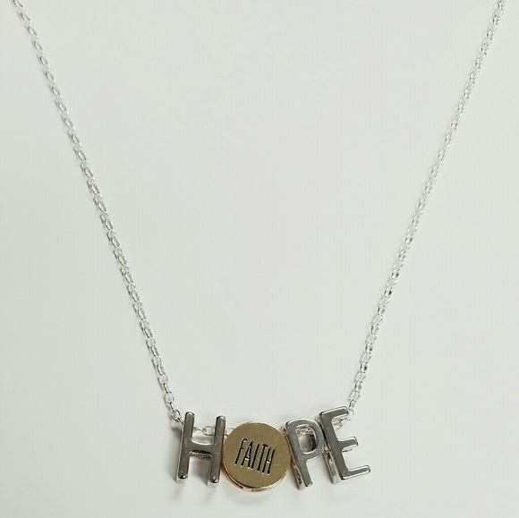 Hope and Faith Pendant On Sterling Silver Necklace - Picture 1 of 1