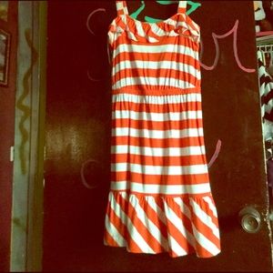 A striped orange and white dress