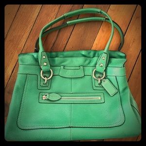 Beautiful "pebbled" green COACH purse