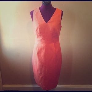 Orange J. Crew suiting dress