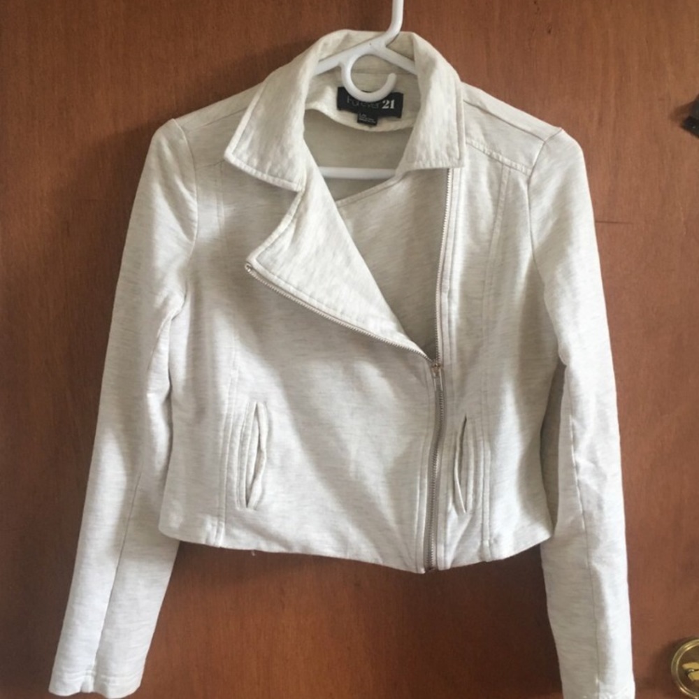 CREAM blazer / jacket with zipper & button on