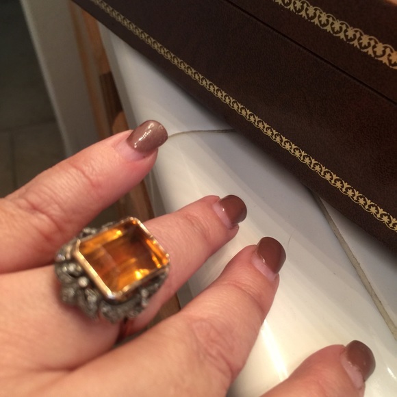 1919 vintage diamond and topaz ring FLASH SALE! - Picture 2 of 4