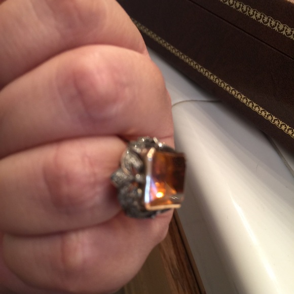 1919 vintage diamond and topaz ring FLASH SALE! - Picture 3 of 4