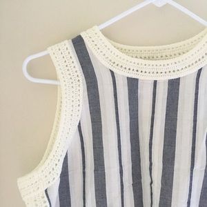 Loft Striped Gray and White Top