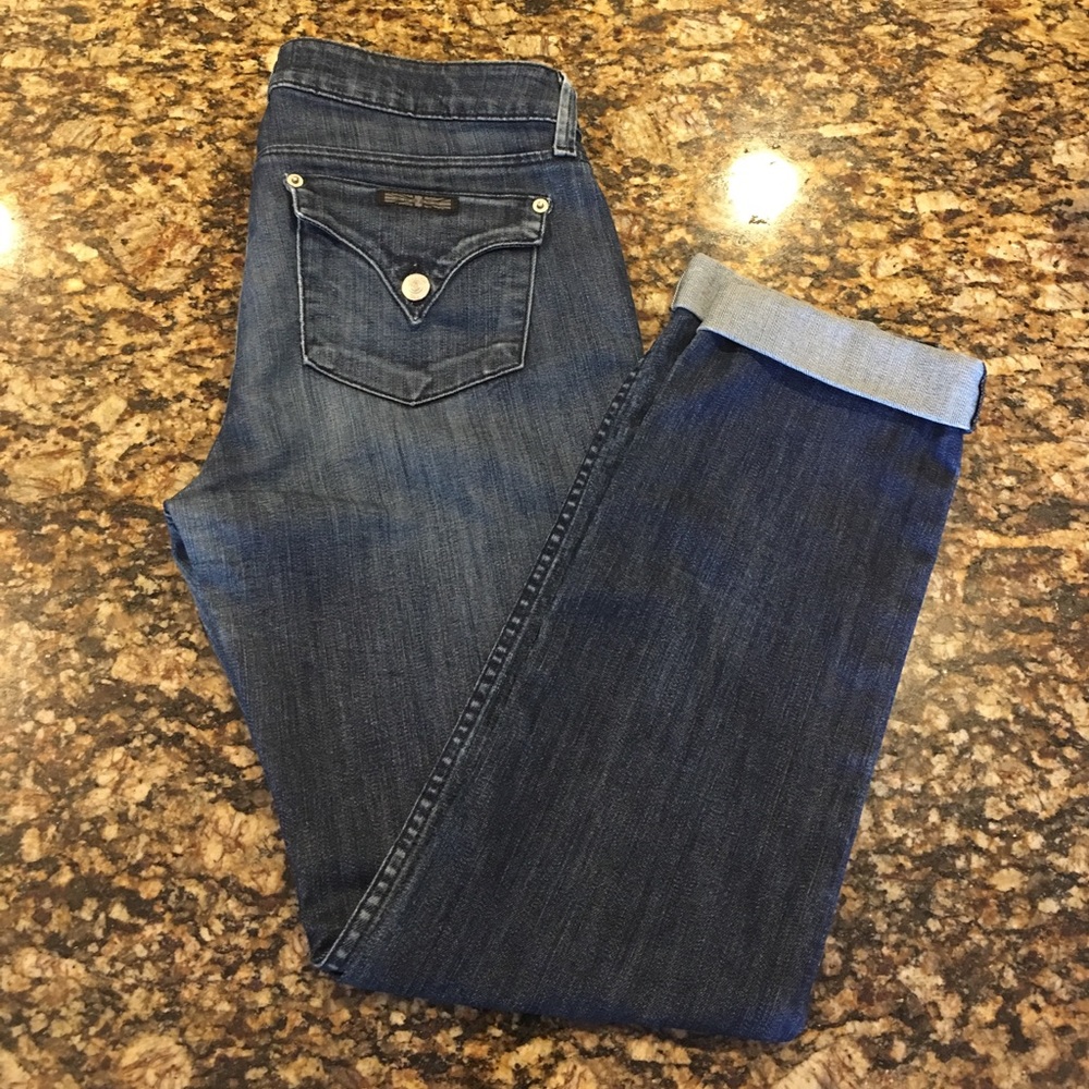 Hudson Ginny Straight Ankle Cuffed Jeans, Size 28