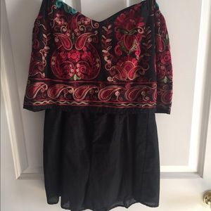 Adorable Sage floral/black romper NWT