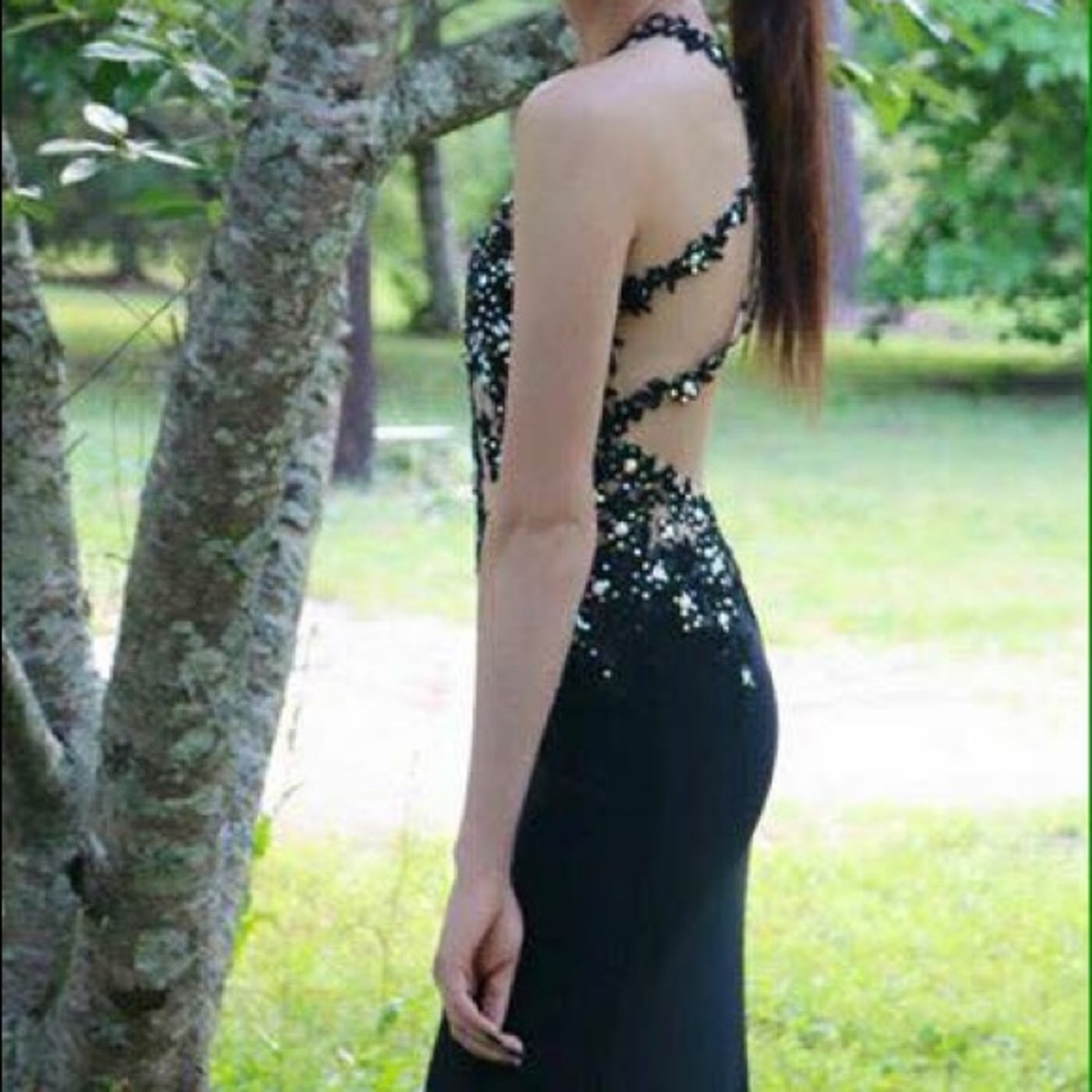 Prom Girl High Neck Sequin Dress