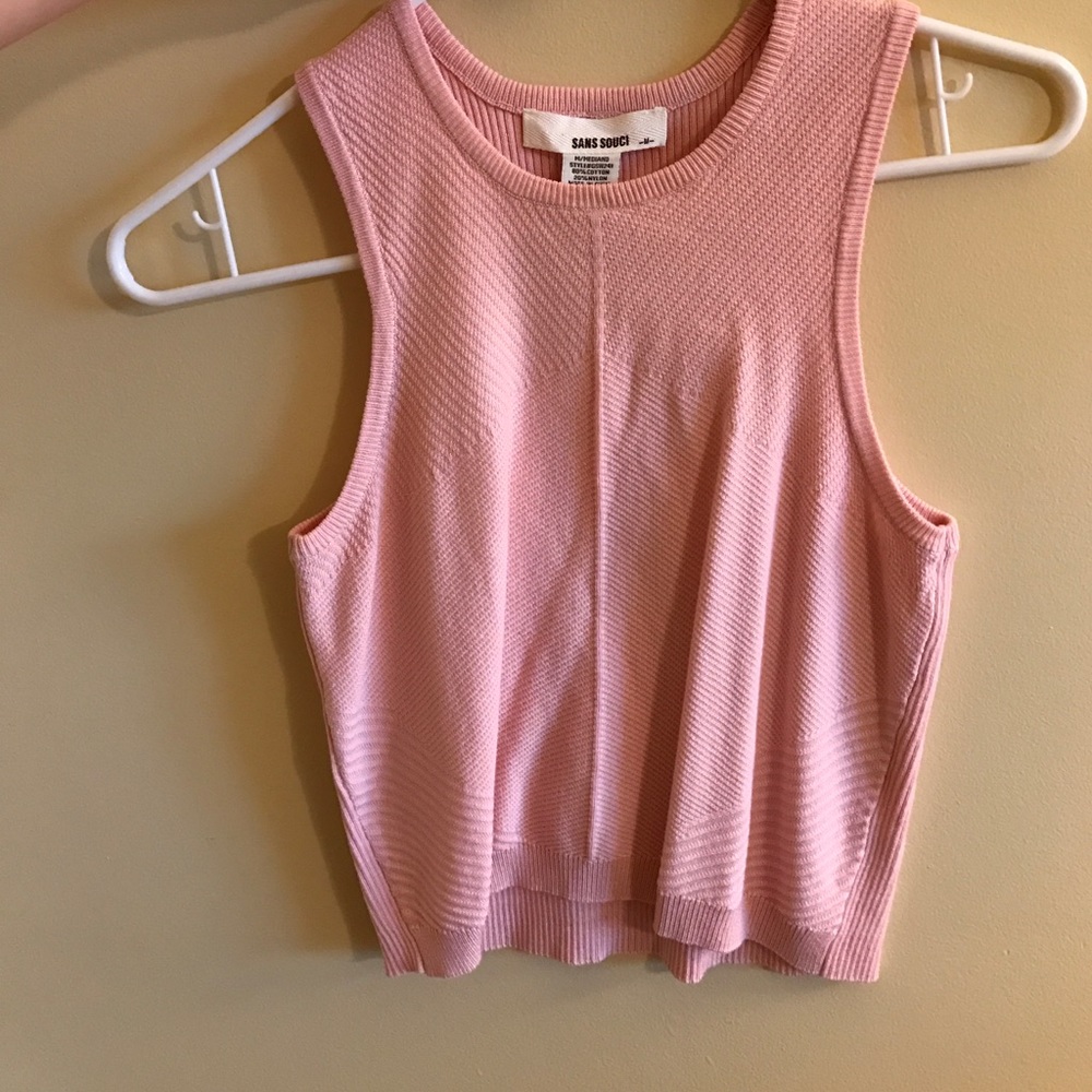 NWOT Light Pink Sweater Crop Top - Picture 2 of 2