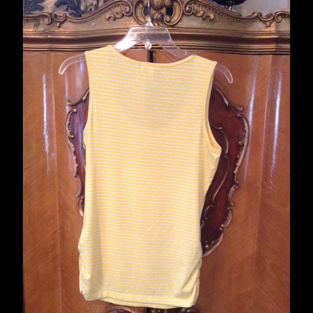 Cache Yellow,Silver & White Striped Top With Crys… - image 4