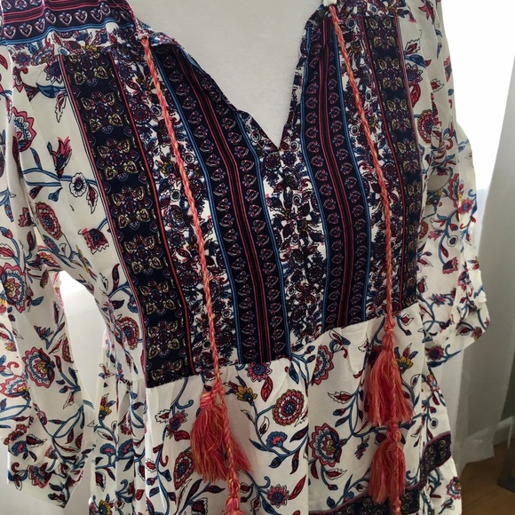 NEW Floral Pink Bohemian Dress with Tassel Detail - Picture 4 of 5