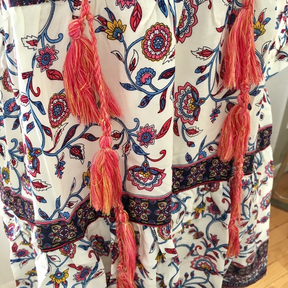 NEW Floral Pink Bohemian Dress with Tassel Detail - Picture 5 of 5