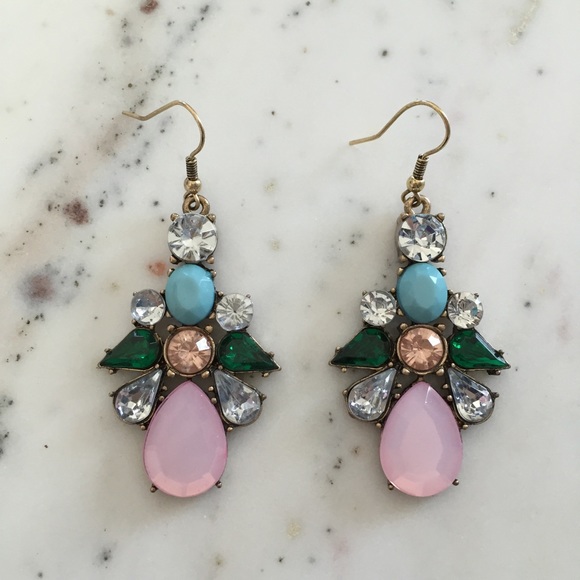 "Elise" Earrings || Pink & Clear Crystal Statement - Picture 2 of 12