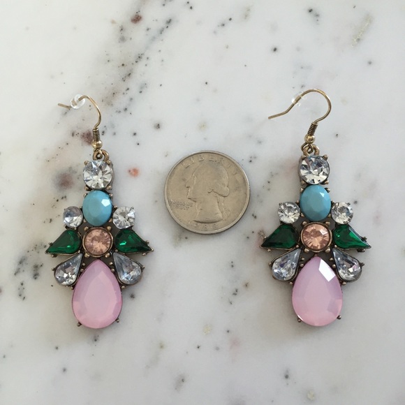 "Elise" Earrings || Pink & Clear Crystal Statement - Picture 4 of 12