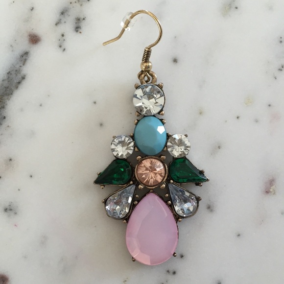 "Elise" Earrings || Pink & Clear Crystal Statement - Picture 5 of 12