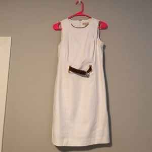 White Michael Kors dress with belt.