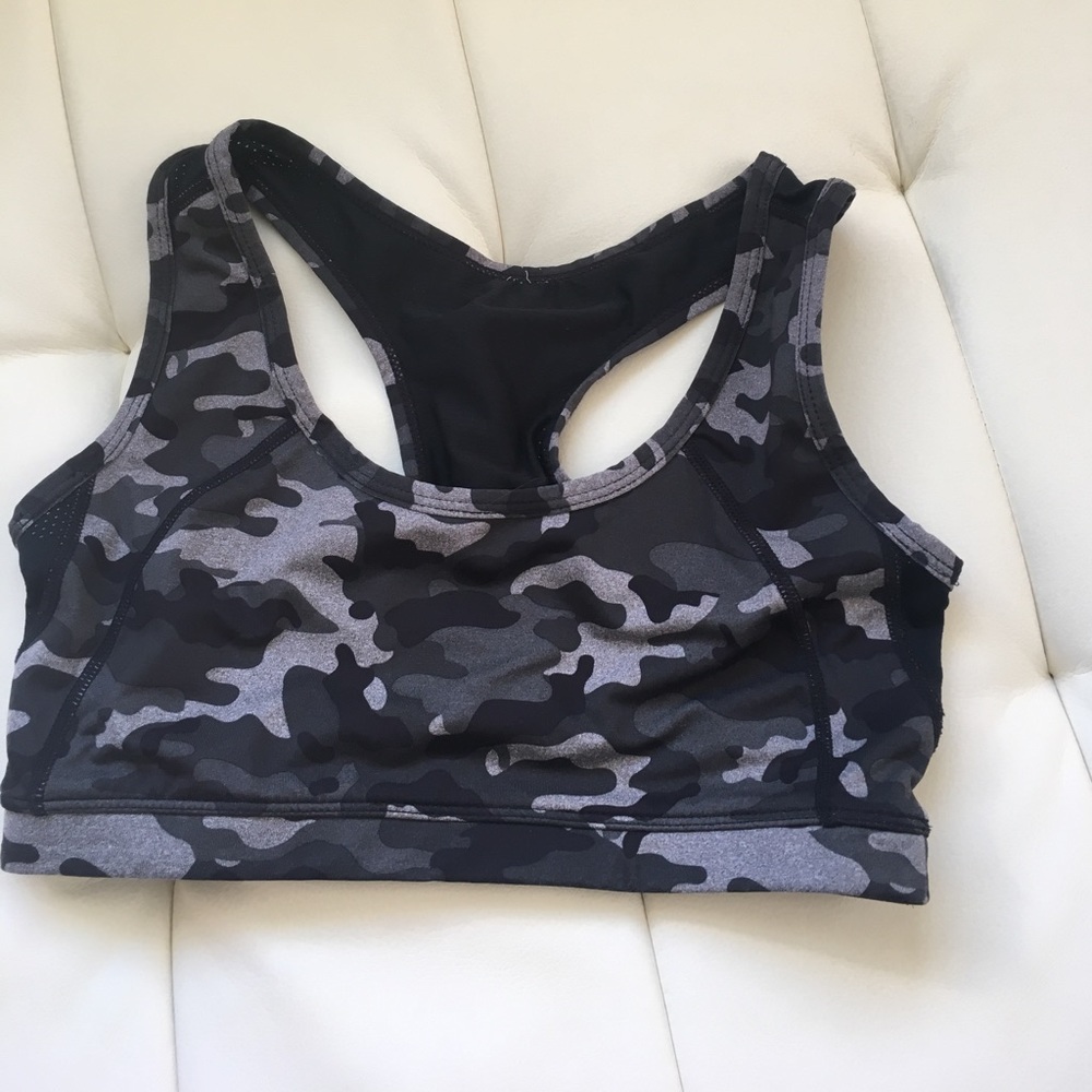Fabletics camo sports bra