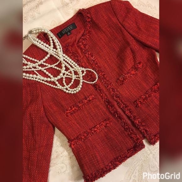 Kasper Jackets & Blazers - Kasper Tweed Petite Inspired Blazer Size 2P