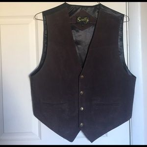 Men's Dark Brown Leather Vest