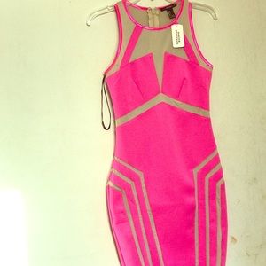 F21 Bodycon Dress - Hot Pink - Size L