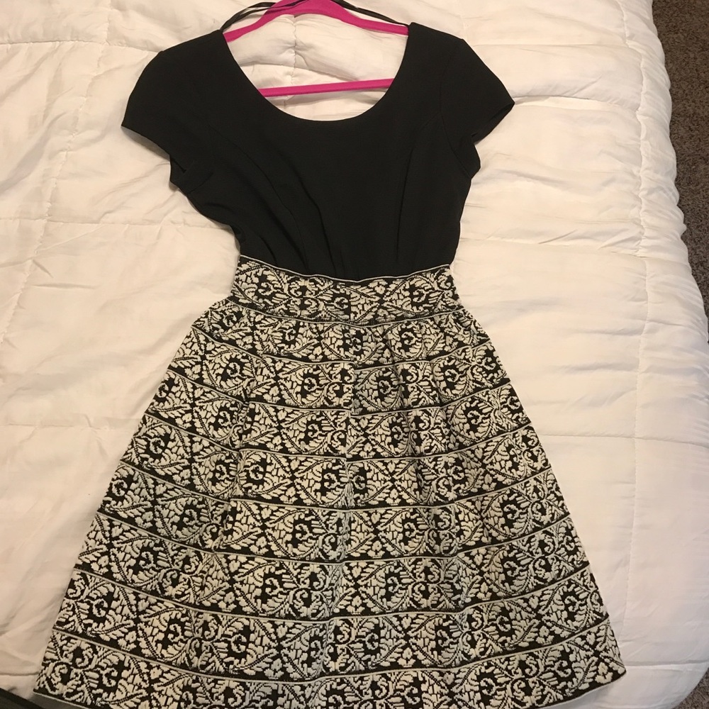 Black and white cocktail dress