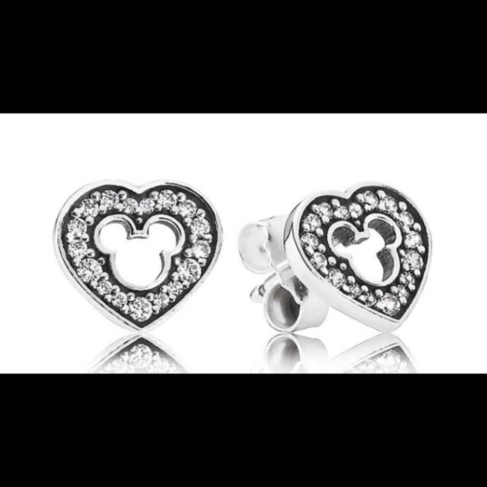 PANDORA Disney Mickey Silhouette Stud Earrings