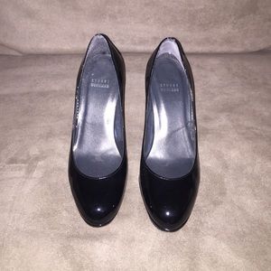 Stuart Weitzman Black Patent Leather Platform Pump