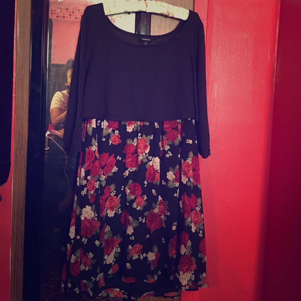 Torrid Black/Flower Print Dress