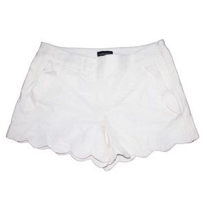 Cynthia Rowley White Scalloped Shorts