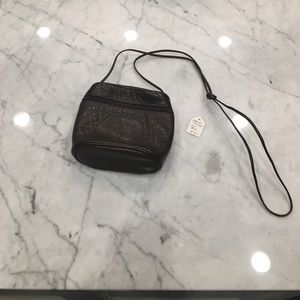 Carlos Falchi Chocolate Brown Leather Crossbody