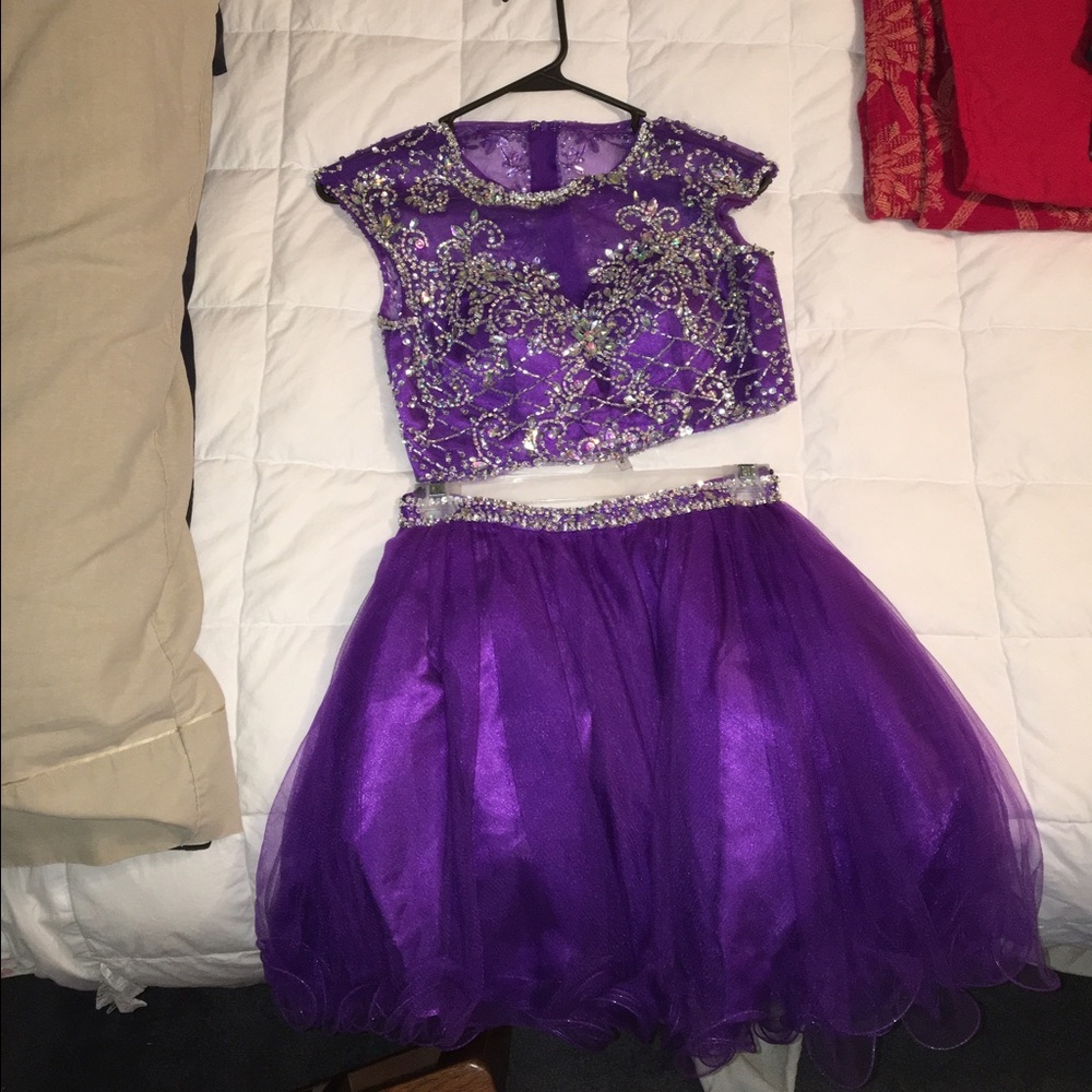 Purple 2 piece formal dress