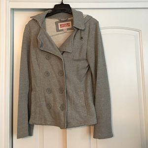 grey sweatshirt coat