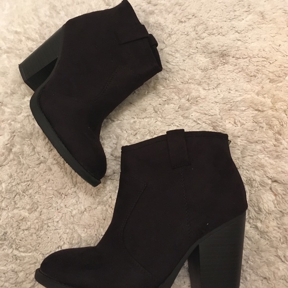 Suede Black Ankle Booties - Picture 3 of 3
