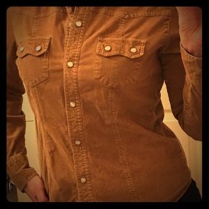 Camel colored Western-style corduroy shirt