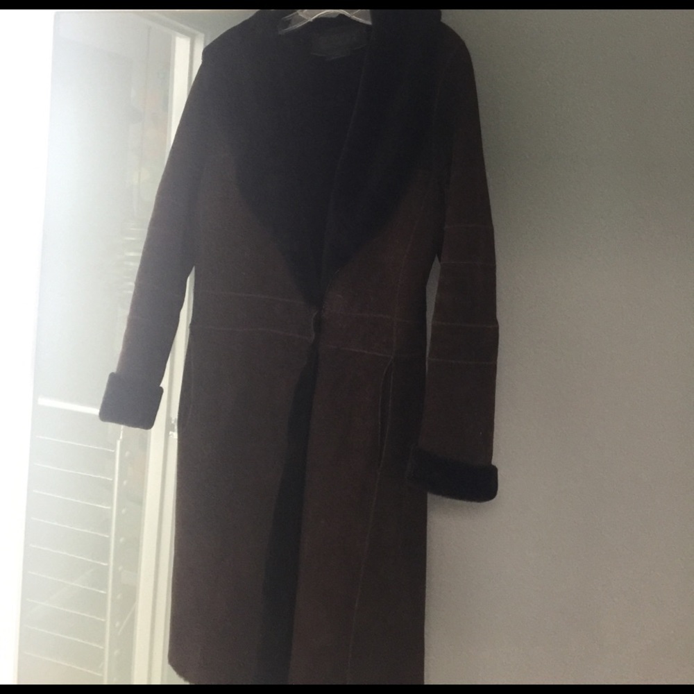 Shearling suede coat