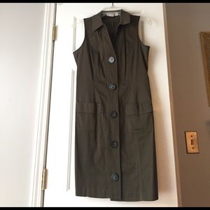 Michael Kors army green button down dress