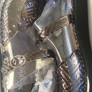 Algeria Leather Slip-on Mary Janes w/Adj. Strap.