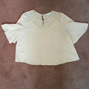 Blush lace collar blouse
