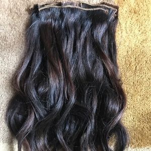 100% human hair clip ins dark brown
