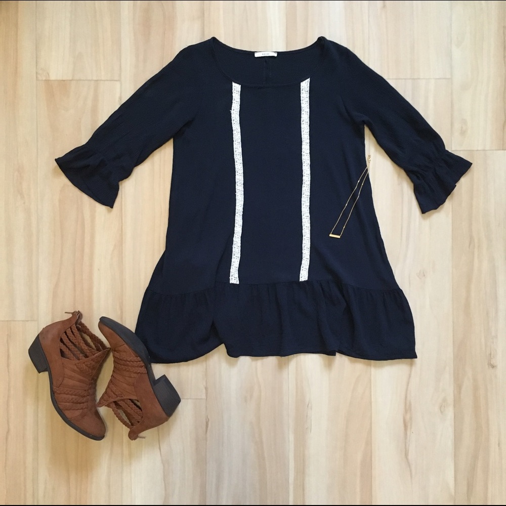 Navy Blue Lace Dress