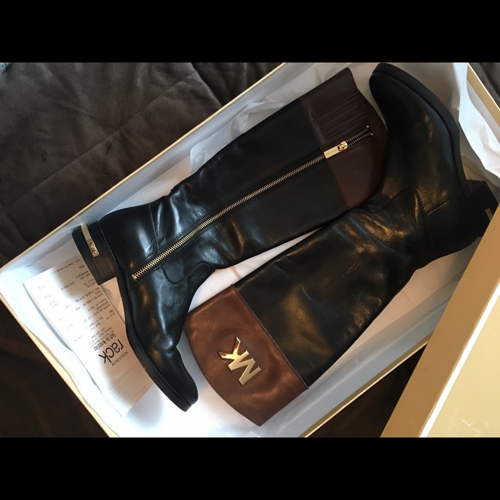 Michael Kors black and brown boots
