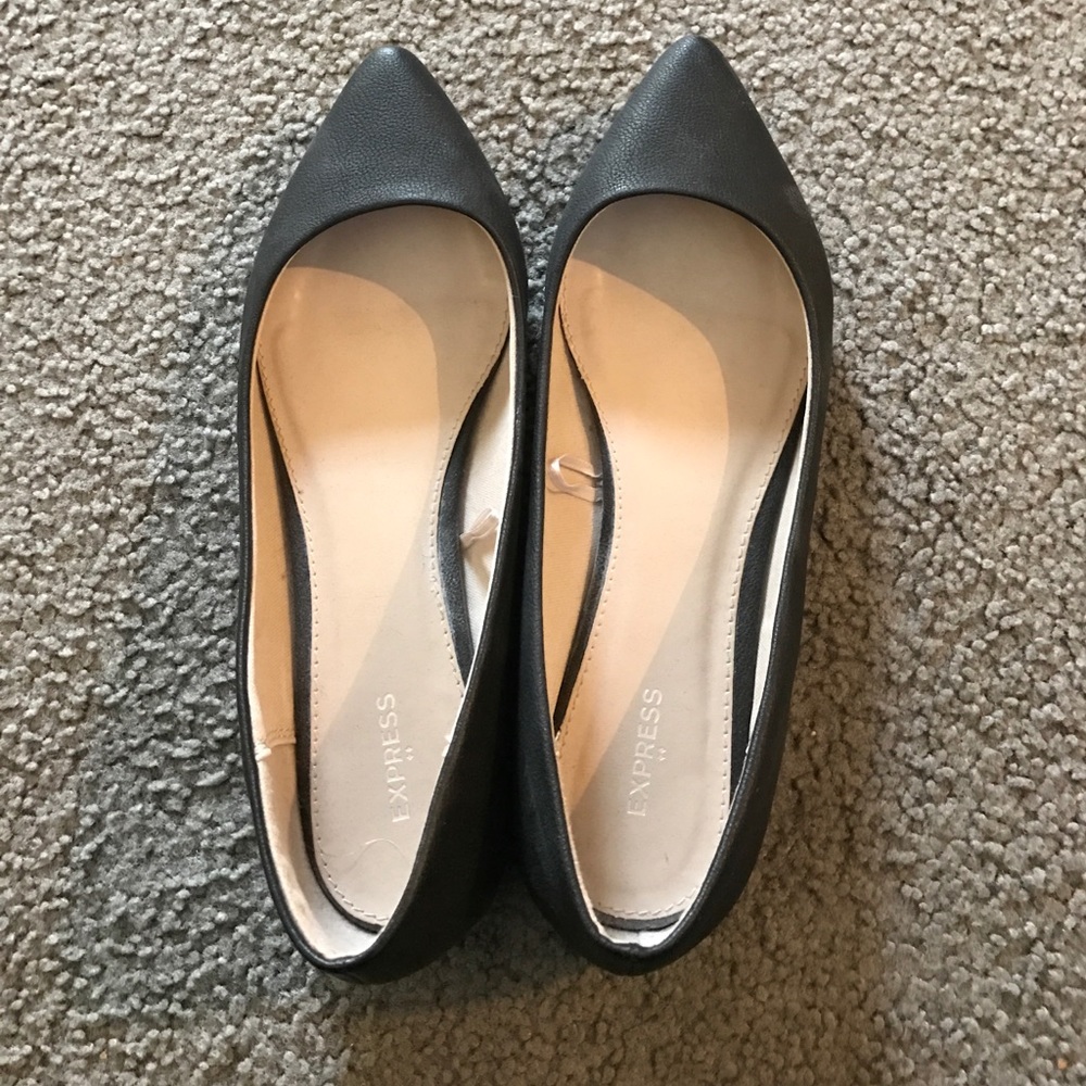 Express black pointed toe flats