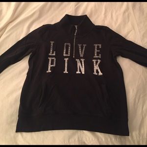 Victoria's Secret PINK Black Quarter-Zip