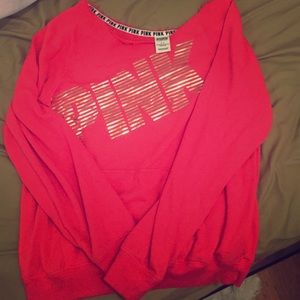 Pink off the shoulder sweater