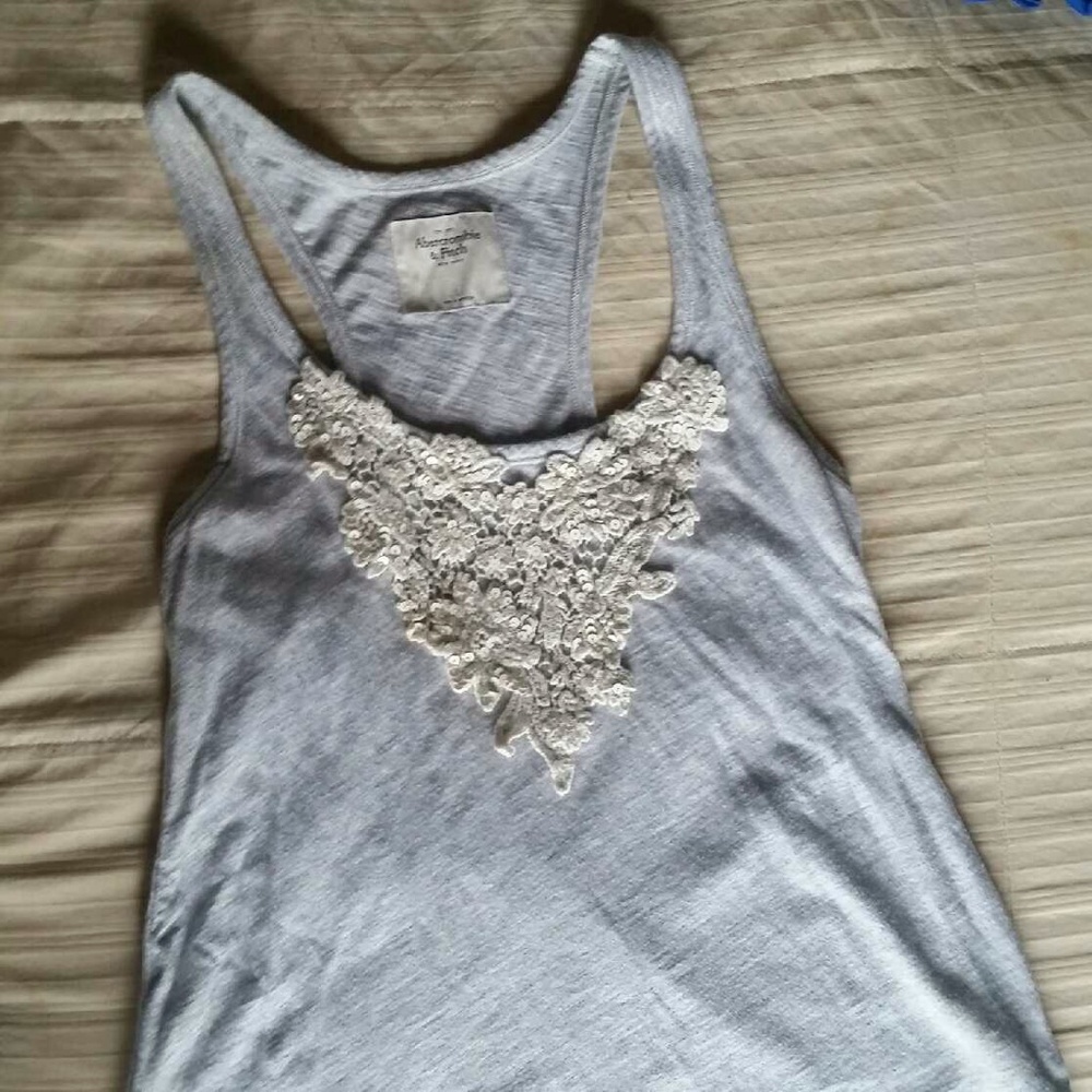 Tank top with crochet design